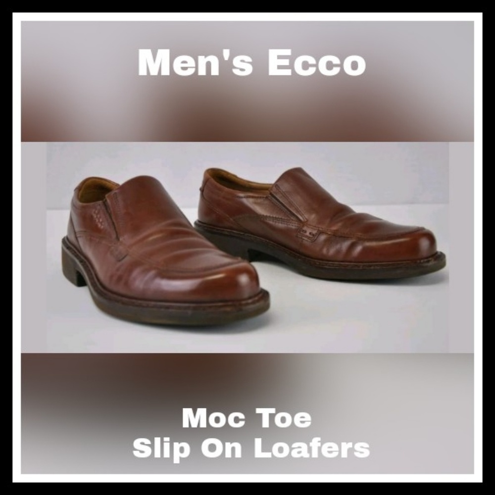 Men's Ecco Moc Toe Slip On Loafers